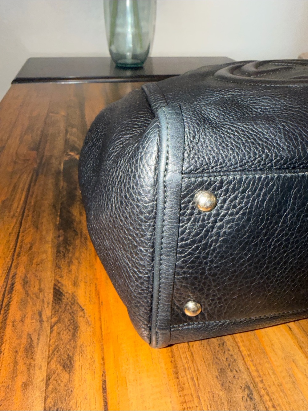 GUCCI Black Pebbled Leather Interlocking GG Soho - Picture 7 of 16